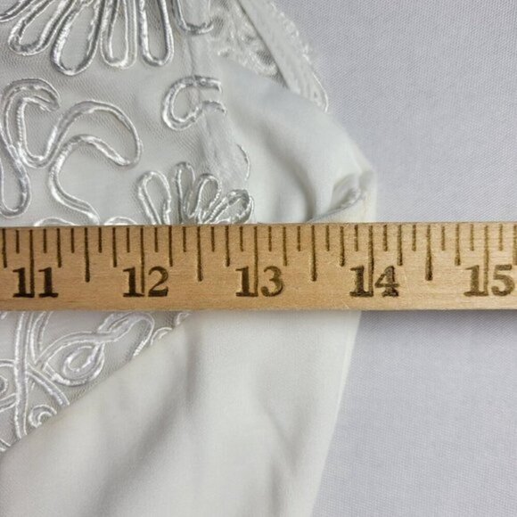 Lulus Trumpet Wedding Dress Size M Sleeveless Mesh Side Zip Lined White 24544 - Picture 10 of 12